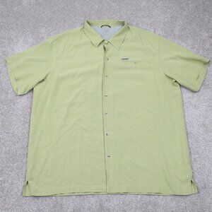 Columbia GRT Shirt Adult 2XL XXL‎ Green Vented Modal Short Sleeve Button Up